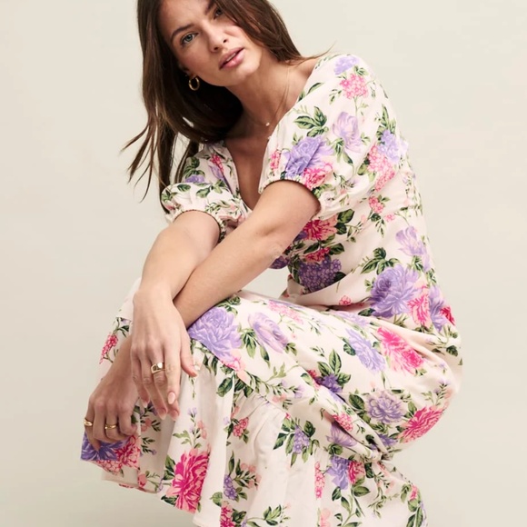 Nobody's Child Floral Darcie Midi Dress Size UK 6 (USA 2) NWT - Picture 2 of 12